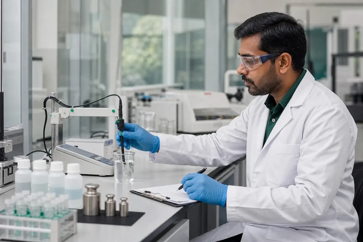 Sri Lankan quality specialist calibrating environmental laboratory instruments
