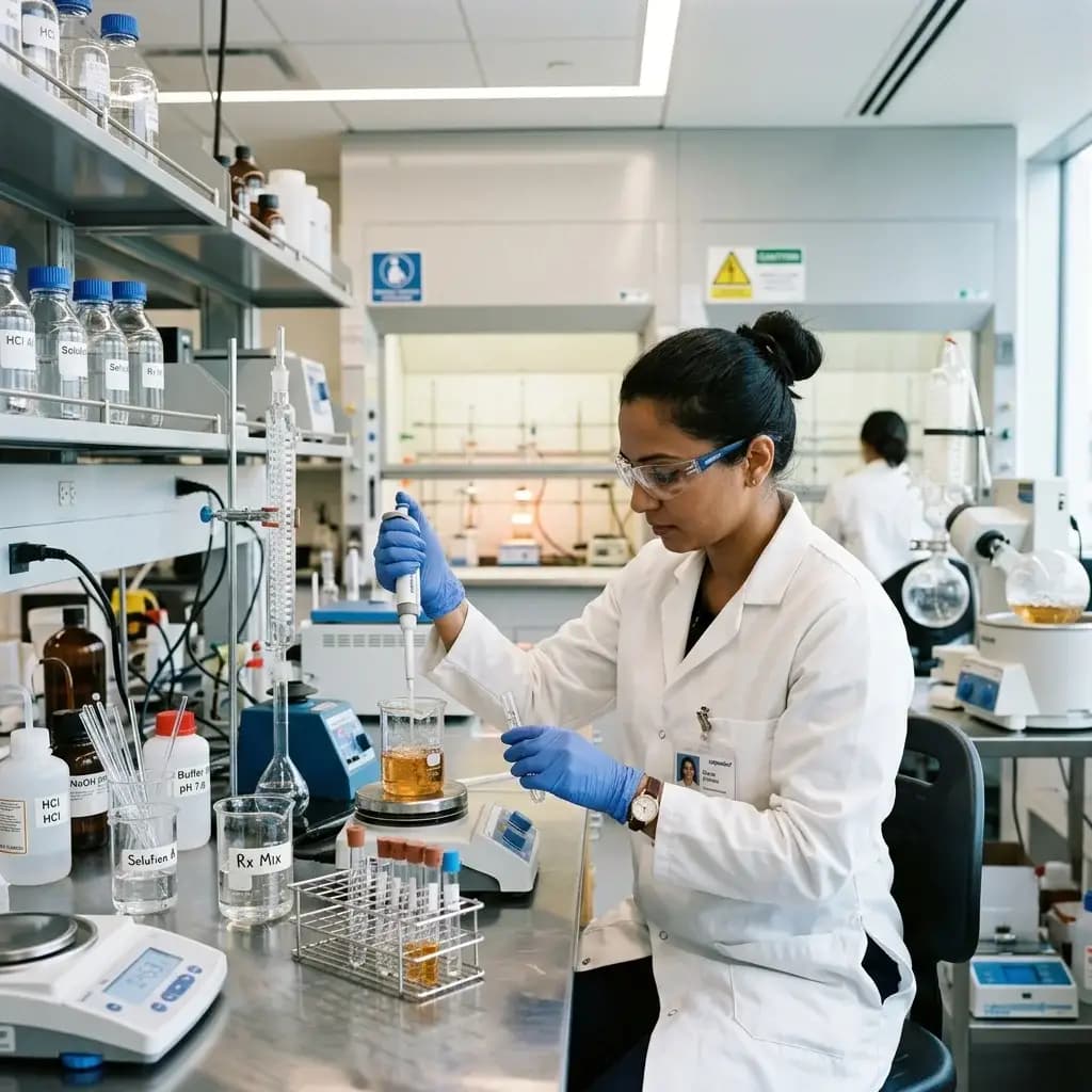 Laboratory scientist analysing environmental samples