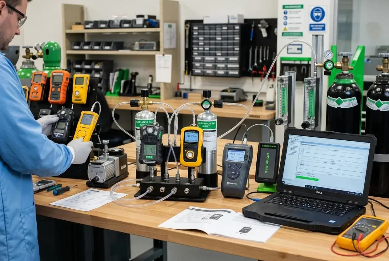 Calibration bench for environmental testing instruments