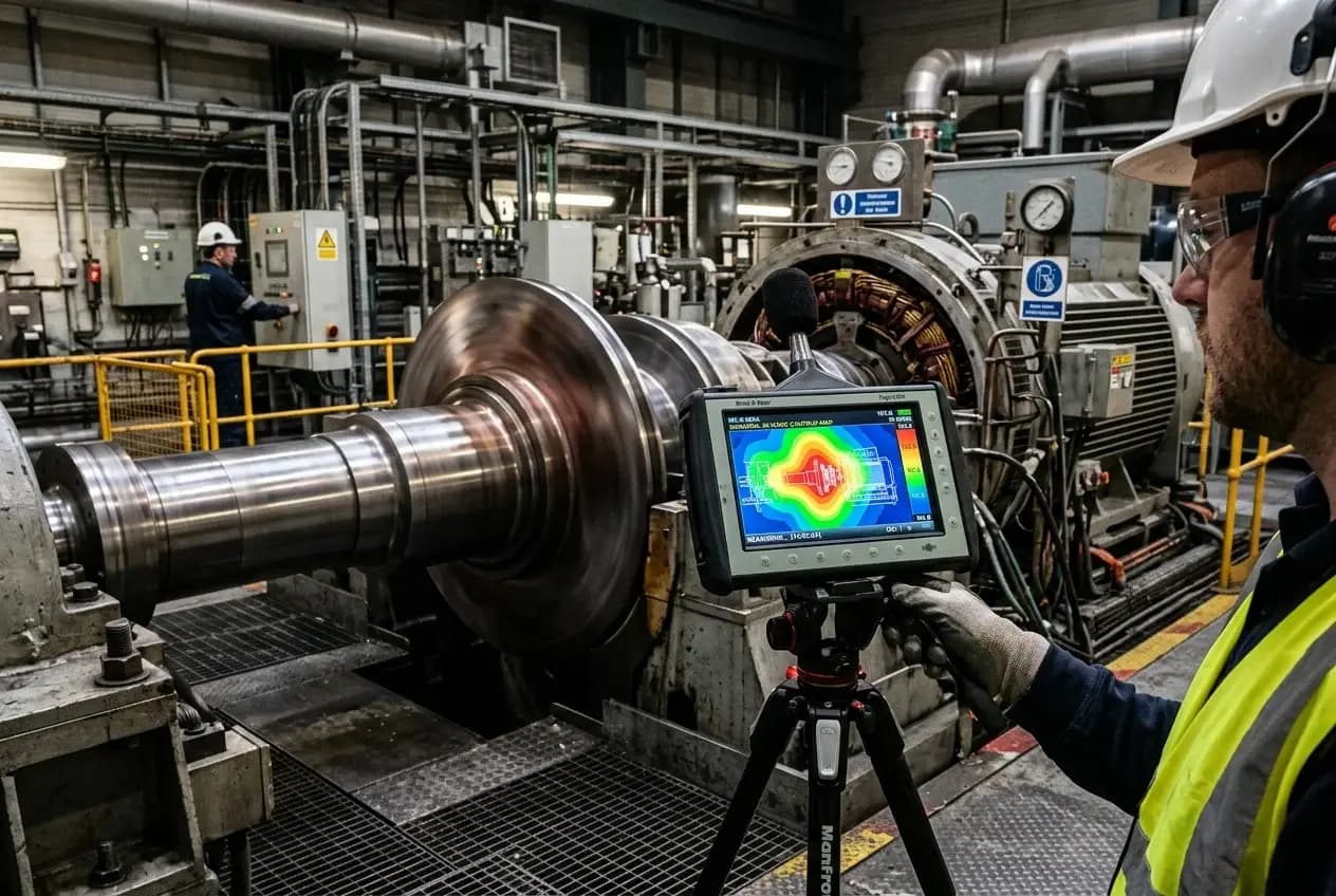 Industrial sound level meter measuring machinery noise